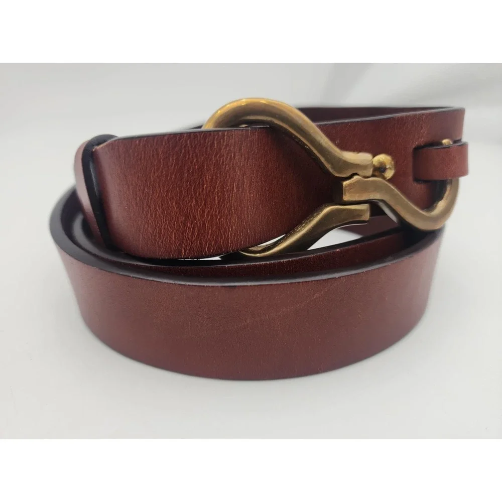ORVIS Hoof Pick Belt, Brown Leather, Brass Buckle, Sz 40, 44.5